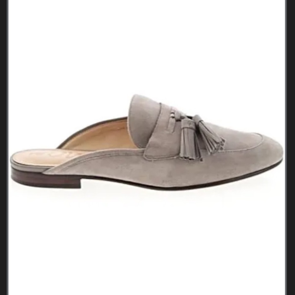Sam Edelman Gray Tassel Loafers Suede Mules